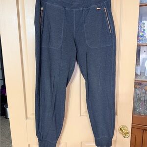 Sweaty Betty Dark Charcoal Gray Jogger Leggings with Rose Gold Zippers